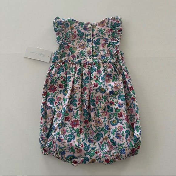 Ralph Lauren 3 9 Months Baby Girl Pink Floral Romper NWT - Picture 5 of 7